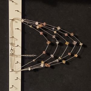 Pink and purple ish beaded hang  Necklace.